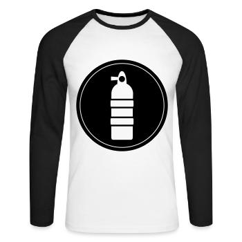 Oxygen Diving Circle - Unisex Long Sleeve Baseball T-Shirt - white/black - Front - Nik (191cm)