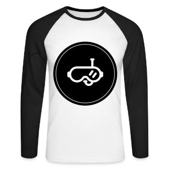 Diving goggles circle - Unisex Long Sleeve Baseball T-Shirt - white/black - Front - Nik (191cm)