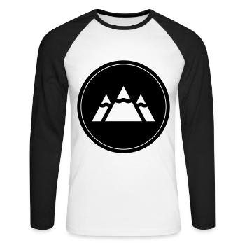 Berge - Unisex Baseballshirt langarm - Weiß/Schwarz - Vorne - Nik (191cm)