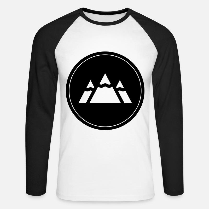 Berge - Unisex Baseballshirt langarm - Weiß/Schwarz