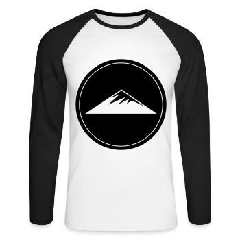 Cercle de symboles des montagnes - T-shirt baseball manches longues Homme - blanc/noir - Devant - Nik (191cm)