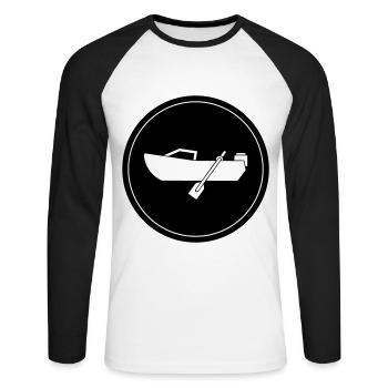 boot icon circle - Unisex Long Sleeve Baseball T-Shirt - white/black - Front - Nik (191cm)