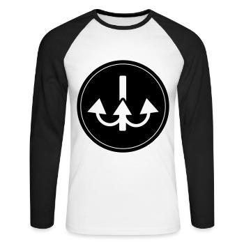 Fishing hook angler icon - Unisex Long Sleeve Baseball T-Shirt - white/black - Front - Nik (191cm)