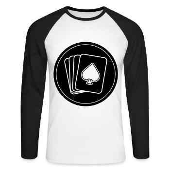 Map Icon Circle - Unisex Long Sleeve Baseball T-Shirt - white/black - Front - Nik (191cm)