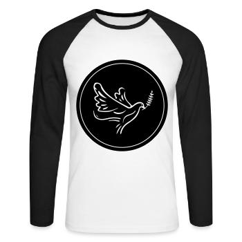 Pigeon Circle - Unisex Long Sleeve Baseball T-Shirt - white/black - Front - Nik (191cm)