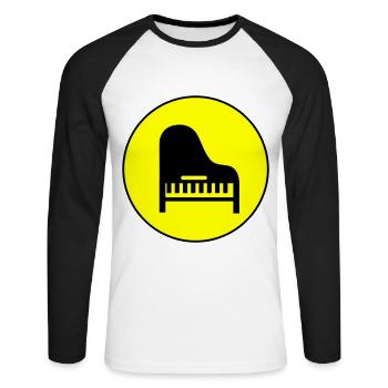 Klavier musik - Unisex Baseballshirt langarm - Weiß/Schwarz - Vorne - Nik (191cm)