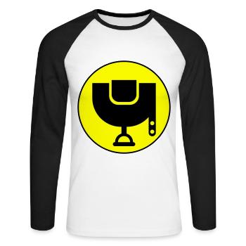 Saddle icon - Unisex Long Sleeve Baseball T-Shirt - white/black - Front - Nik (191cm)