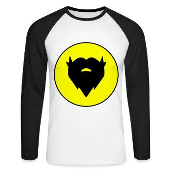 Symbole de barbe - T-shirt baseball manches longues Homme - blanc/noir - Devant - Nik (191cm)