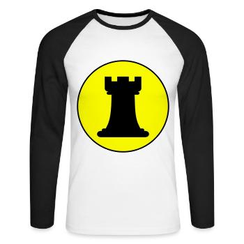 Chess piece tower - Unisex Long Sleeve Baseball T-Shirt - white/black - Front - Nik (191cm)