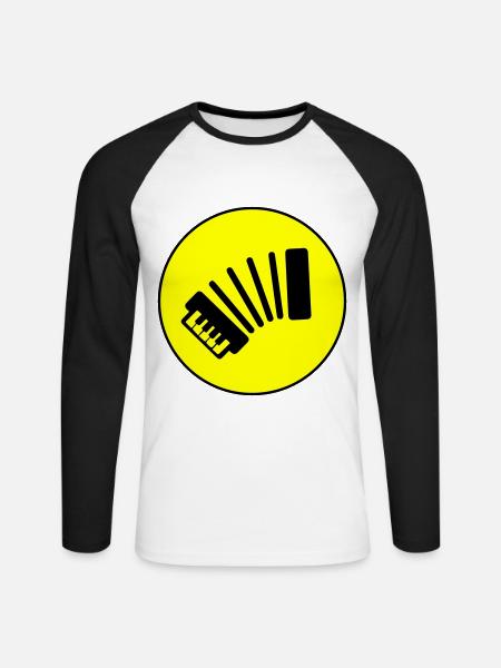 Akkordeon musik - Unisex Baseballshirt langarm - Weiß/Schwarz