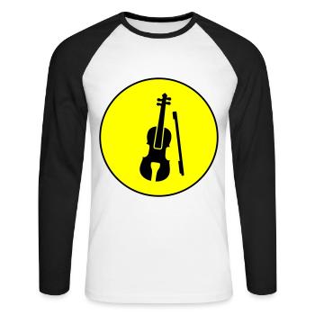 Icône de violon - T-shirt baseball manches longues Homme - blanc/noir - Devant - Nik (191cm)