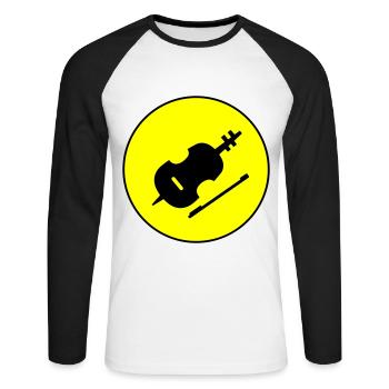 Symbole de l’icône du violon - T-shirt baseball manches longues Homme - blanc/noir - Devant - Nik (191cm)