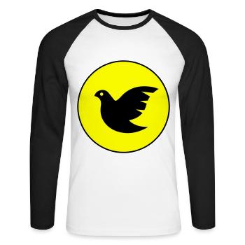 Dove symbol - Unisex Long Sleeve Baseball T-Shirt - white/black - Front - Nik (191cm)