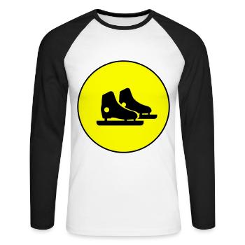 Figure Skating Skates - Unisex Long Sleeve Baseball T-Shirt - white/black - Front - Nik (191cm)
