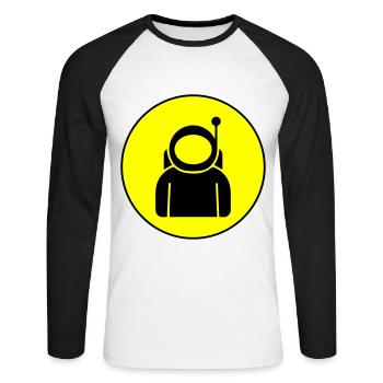 Astronaut icon icon - Unisex Long Sleeve Baseball T-Shirt - white/black - Front - Nik (191cm)