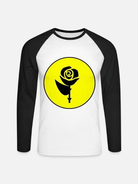 Rose icon Symbol - Unisex Baseballshirt langarm - Weiß/Schwarz