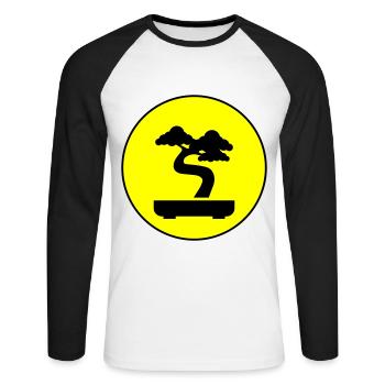 Bonsai icon Symbol - Unisex Baseballshirt langarm - Weiß/Schwarz - Vorne - Nik (191cm)