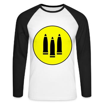 Patrone Icon symbol - Unisex Baseballshirt langarm - Weiß/Schwarz - Vorne - Nik (191cm)