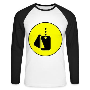 Icône d’icône de badge - T-shirt baseball manches longues Homme - blanc/noir - Devant - Nik (191cm)