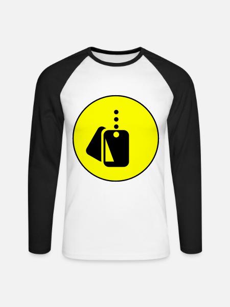 Abzeichen Icon symbol - Unisex Baseballshirt langarm - Weiß/Schwarz
