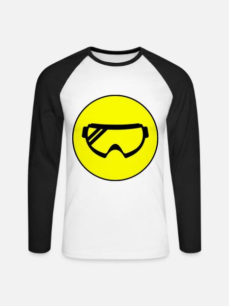 Ski goggles icon - Unisex Long Sleeve Baseball T-Shirt - white/black