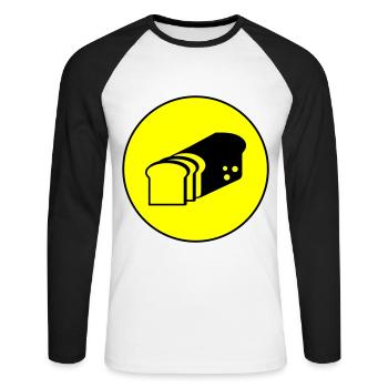 Bread icon symbol - Unisex Long Sleeve Baseball T-Shirt - white/black - Front - Nik (191cm)