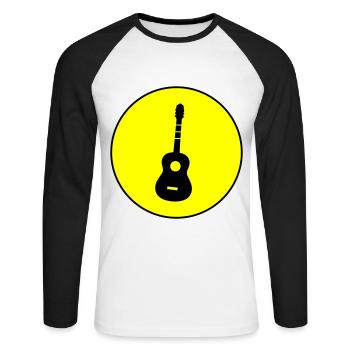 Guitar Acoustics - Unisex Long Sleeve Baseball T-Shirt - white/black - Front - Nik (191cm)
