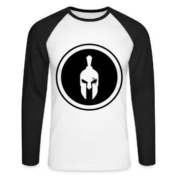 Casque Spartan - T-shirt baseball manches longues Homme - blanc/noir - Devant - Nik (191cm)
