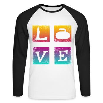 Dear Curling - Unisex Long Sleeve Baseball T-Shirt - white/black - Front - Nik (191cm)