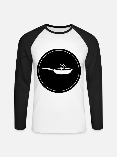 Pan cook - Unisex Long Sleeve Baseball T-Shirt - white/black