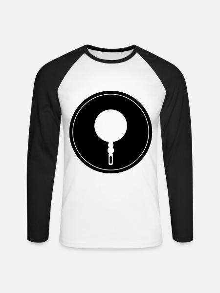 Pan Kitchen Chef - Unisex Long Sleeve Baseball T-Shirt - white/black