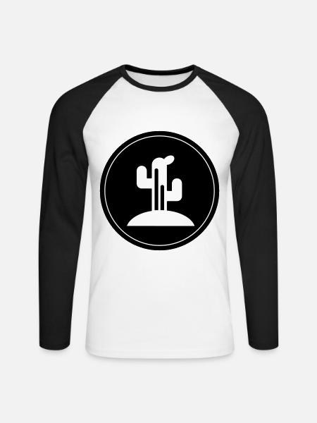 Cactus plant - Unisex Long Sleeve Baseball T-Shirt - white/black
