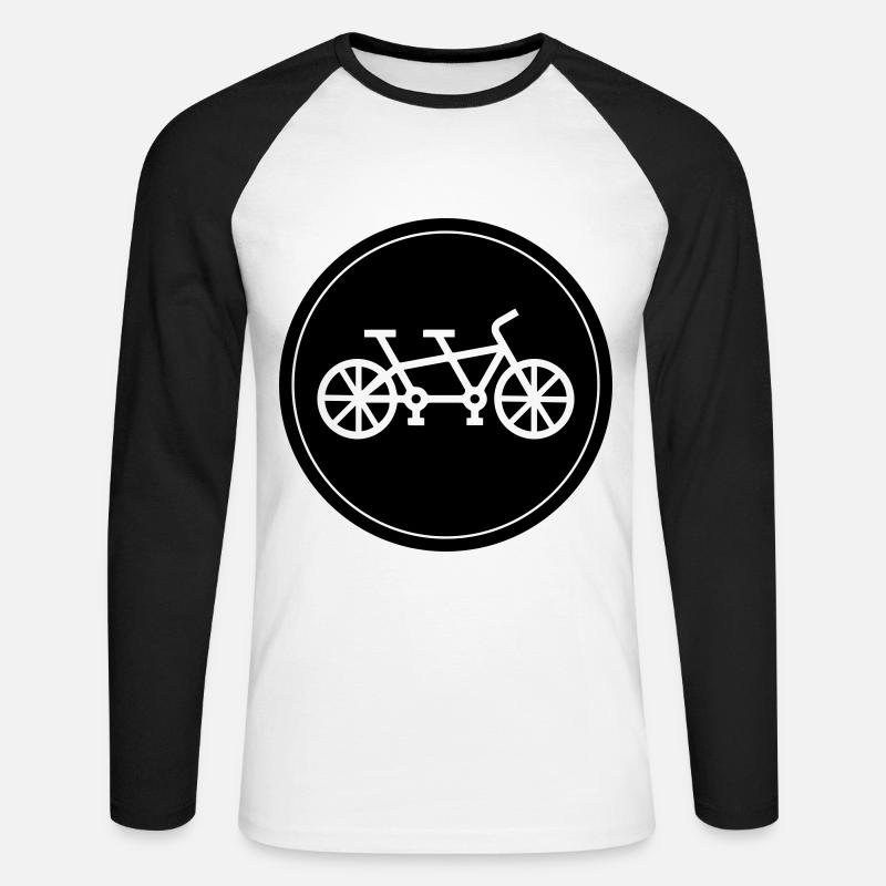 Fahrrad tandem - Unisex Baseballshirt langarm - Weiß/Schwarz