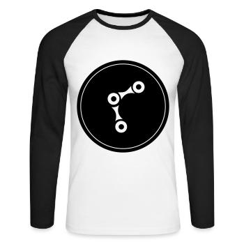 Bicycle Cycling Chain - Unisex Long Sleeve Baseball T-Shirt - white/black - Front - Nik (191cm)