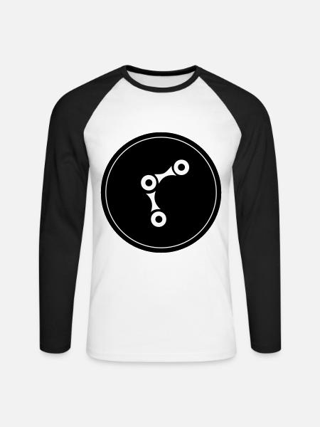 Bicycle Cycling Chain - Unisex Long Sleeve Baseball T-Shirt - white/black