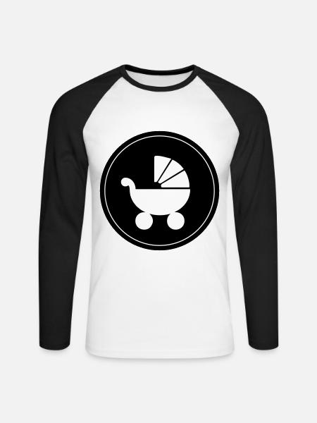 Stroller baby - Unisex Long Sleeve Baseball T-Shirt - white/black