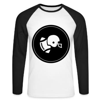 Football Icon - Unisex Baseballshirt langarm - Weiß/Schwarz - Vorne - Nik (191cm)