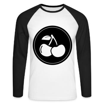 Kirschen obst - Unisex Baseballshirt langarm - Weiß/Schwarz - Vorne - Nik (191cm)