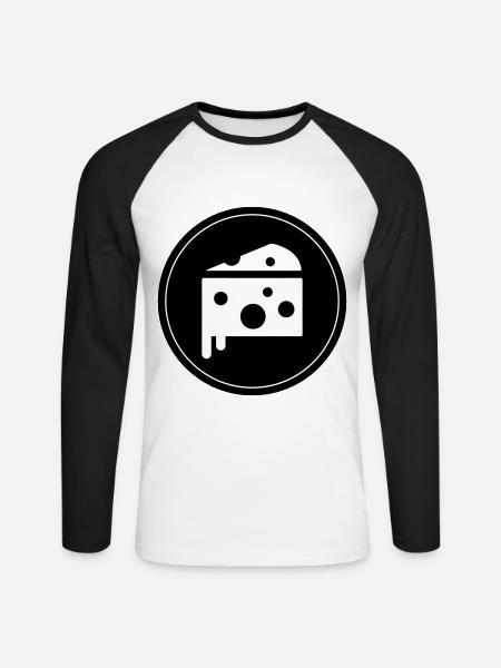 Käse Symbol Cheese - Unisex Baseballshirt langarm - Weiß/Schwarz