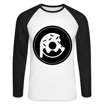 Symbole du beignet - T-shirt baseball manches longues Homme - blanc/noir - Devant - Nik (191cm)