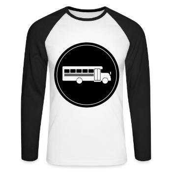 School school bus - Unisex Long Sleeve Baseball T-Shirt - white/black - Front - Nik (191cm)