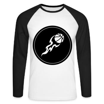 Basketball flame - Unisex Long Sleeve Baseball T-Shirt - white/black - Front - Nik (191cm)