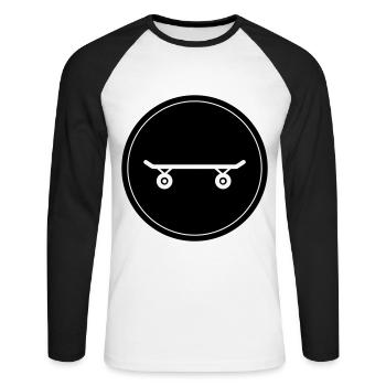 Skateboard Skaters - T-shirt baseball manches longues Homme - blanc/noir - Devant - Nik (191cm)