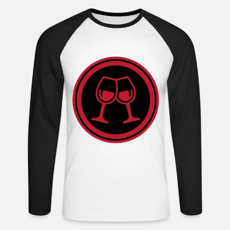 Wein Gläser - Unisex Baseballshirt langarm - Weiß/Schwarz
