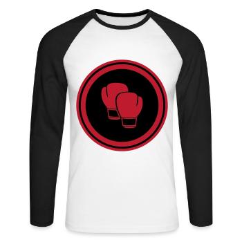 Boxing - Unisex Long Sleeve Baseball T-Shirt - white/black - Front - Nik (191cm)