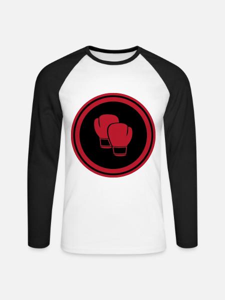 Boxing - Unisex Long Sleeve Baseball T-Shirt - white/black