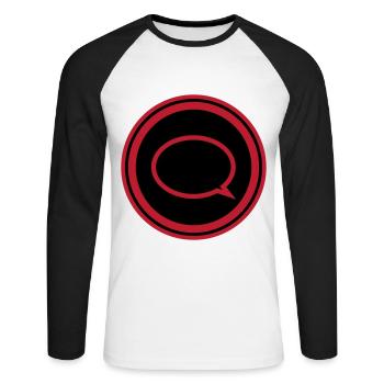 Ballon - T-shirt baseball manches longues Homme - blanc/noir - Devant - Nik (191cm)