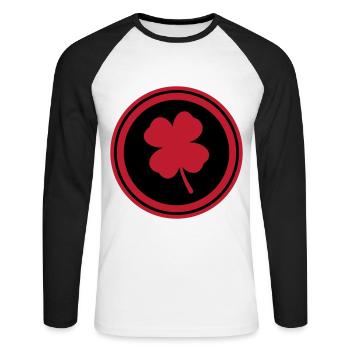 Symbole du trèfle - T-shirt baseball manches longues Homme - blanc/noir - Devant - Nik (191cm)