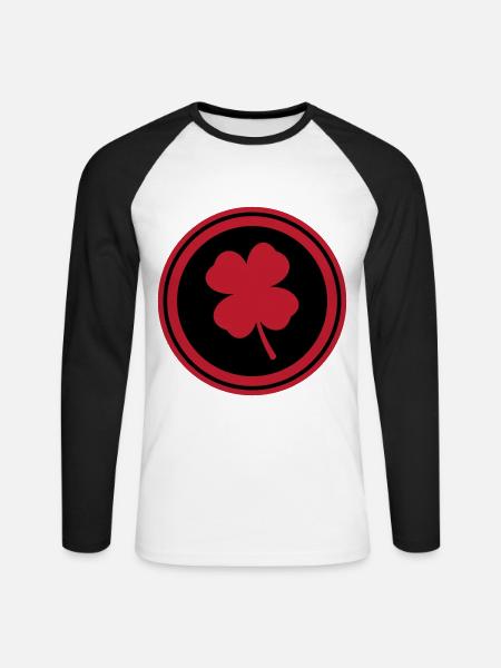 Clover Symbol - Unisex Long Sleeve Baseball T-Shirt - white/black