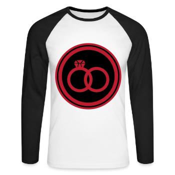 Anneaux de mariage Bague de mariage - T-shirt baseball manches longues Homme - blanc/noir - Devant - Nik (191cm)